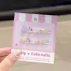 Unhas Infantis Olho de Gato Banhadas a Ouro, Novas Peças de Unha Infantis Olho de Gato Transfronteiriças, 12 Peças de Cola Gelatina Unhas Estilo Animal Fofo