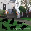 Decoración de Señal de Fiesta de Gato Negro de Terror para Halloween Enchufe de Tierra Impermeable Césped de Patio Exterior Enchufe