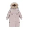 Abrigo de Algodón con Capucha Suelta y Cuello Grande de Piel para Mujer, Invierno, Longitud Media, Cintura Gruesa, Chaqueta de Algodón hasta la Rodilla, Chaqueta a Prueba de Frío