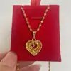 Collar Colgante Corazón Gota de Agua Amor Rosa Transmisión en Vivo Venta al por Mayor Cadena para Clavícula Cadena Dorada de Imitación Venta Caliente Transfronteriza Colgante Joyería