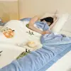 Manta Raschel de camada dupla e espessa para outono e inverno, adequada para quartos de dormitório, cochilos de estudantes, decoração de sofá e como um cobertor quente.