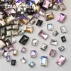 Rinestones Decorativos para Uñas de Forma Cuadrada Larga, Varios Tamaños, Color Transparente Champagne, Cristales de Vidrio Multifacéticos, Accesorios para Uñas al por Mayor