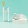 Embalagem de Atacado Popular de Frasco Irregular Transparente de Grande Capacidade para Gloss Labial com Cabeça de Pincel para Iluminador Líquido Maquiagem Cosméticos