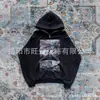 Sudadera con Capucha de Moda Lavada al Estilo Americano Otoño 2025 con Estampado de Patrón Personalizado Holgada Casual Chaqueta Deportiva