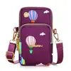 Nuevo Bolso para Teléfono Móvil para Mujer Crossbody Mini Bolso Pequeño Tres Capas Cremallera Bolso de Tela de Nailon Vertical de Mano Monedero de Monedas Bolso de Brazo