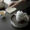 Tetera Panda Pintada a Mano Qingji Cerámica Kung Fu Juego de Té Hogareño Azul y Blanco Tetera Individual con Filtro de Agujero de Bola