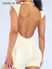 Conjunto de Yoga con Espalda Descubierta para Mujer Latte Girl, Levanta Glúteos, Adelgazante, Transpirable, de una Sola Pieza sin Mangas para Fitness y Running