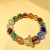 Venta al por mayor de pulseras y brazaletes de cristal con lámina de oro originales y nuevos, artículos populares de las transmisiones en vivo de Xiaohongshu, suministro en vivo