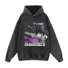 Sudadera con Capucha Retro Vintage Desgastada Estampado de Cómic Personalidad Holgada Combinación Sudadera de Uso Diario