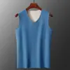 Chaleco Cálido, Ropa Interior, Chaleco, Ropa Interior para Hombre, Ropa Interior Térmica de Calentamiento Rápido sin Costuras, Abrigo de Otoño, Terciopelo Alemán de Doble Cara de Color Puro