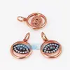 L45 Accesorios para joyería DIY cobre puro chapado en oro plateado recubierto de oro estilo europeo y americano Ojo del Diablo colgante multicolor