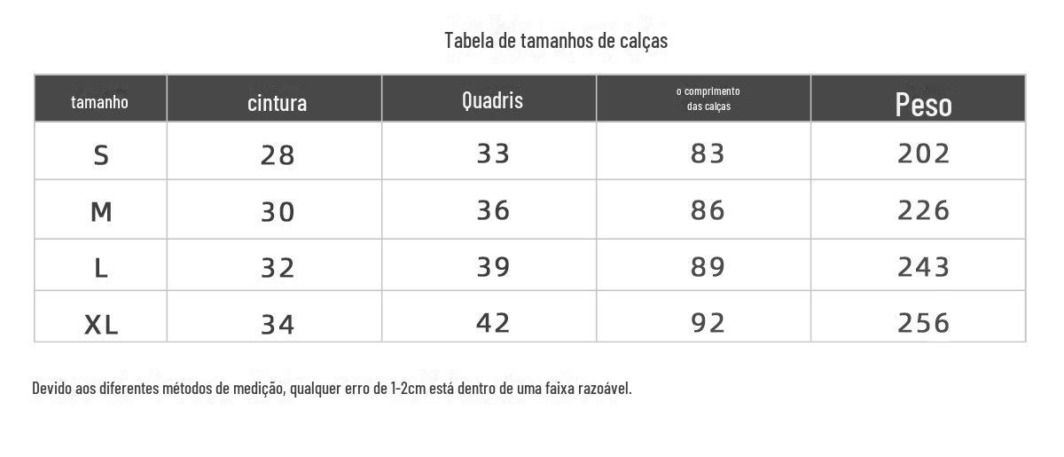 6205长裤尺码新版
