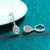 Pendientes de Plata de Ley S925 Xindeyi para Mujer, Clips para Orejas de Moissanita con Forma de Gota de Agua, Venta al por Mayor Directa del Fabricante