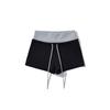 JD201-25 primavera nuevo estilo europeo y americano combinación de colores cordón en la cintura tiro bajo shorts ajustados de cintura baja simples elásticos ajustados