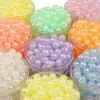 Cuentas acrílicas de ojo de gato luminosas de colores de dibujos animados, tamaño múltiple, agujero recto, accesorios para cadena de teléfono móvil, llavero, cadena de bolso DIY