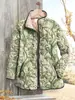 Chaqueta acolchada de algodón para mujer, moda independiente transfronteriza 2025 de Temu, con estampado digital de plantas y flores