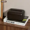 Caixa de lenços estilo chinês com imitação de madeira de nogueira para sala de estar, mesa de jantar, mesa de escritório, caixa de papel toalha de alta qualidade, caixa de armazenamento estilo mid-century