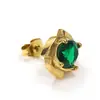 Estilo europeo y americano personalidad rock hot wheel circón acero de titanio aretes para hombre y mujer nicho alta gama temperamento aretes combinables