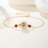Nova Pulseira Estilo Chinês Fivela Segura Prata 925 Porta Vazio Folha de Lótus Antigo com Hanfu diy Hetian Jade Jade Cera de Abelha Porta