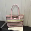 Bolso Tejido de Estilo Coreano para Axila para Mujer, Nuevo Bolso Tote Rayado de Bloques de Color de Moda para el Trabajo y los Viajes Diarios, Bolso de Hombro Simple para Mujer