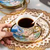 Xícara de Café Retrô Cerâmica Conjunto de Chá da Tarde Inglês Elegante Chá Estilo Palácio Antigo Beleza para Casa Salão de Beleza Chá de Flores Outro