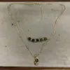 Collar de Corazón con Cuentas de Ojo de Tigre de Doble Capa Estilo Coreano Nuevo Diseño de Nicho Cadena para Clavícula de Lujo Ligero Collar de Moda