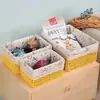 Cesta pequena de vime vaso de flores cesta de bambu trançada cesta requintada para desktop lanches cosméticos chaves cesta de armazenamento cesta de armazenamento