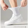 Meias Brancas Masculinas com Base de Toalha Meias de Meia-Perna para Primavera e Outono Meias de Algodão Absorventes de Suor Espessadas Meias de Cano Longo Esportivas Masculinas Meias de Basquete