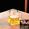 Juego Personalizado de Taza de Cristal para Infusiones y Colador de Té, Taza de Cristal Cuadrada Engrosada, Divisor de Té Resistente al Calor, Accesorios para Juego de Té