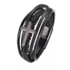 Pulseira de Couro Trançado Cruzado Estilo Europeu e Americano Transfronteiriço DIY Moda Trançada Multicamadas Pulseira de Couro Masculina com Fecho Magnético