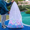 Bolsa de Almacenamiento para Pelotas de Playa Gran Capacidad Cesta de Almacenamiento para Pelotas Rebotantes Infantiles Bolsa de Malla Lavable Transpirable Bolsa Blanca