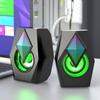 Yutuo T86 Altavoz Alámbrico Luminoso Computadora Escritorio Portátil Escritorio Altavoz Pequeño Reproductor de Música Subwoofer