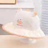 Chapéu de Pescador Infantil de Secagem Rápida de Verão Super Fofo de Morango Coelho Meio Tela Chapéu de Proteção Solar Transfronteiriço Princesa Loli Chapéu de Aba Larga