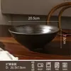 Bol Cerámico Negro Rosqueado Estilo Japonés Gran Capacidad Bol para Ramen Hogar Restaurante Bol para Sopa Resistente a Altas Temperaturas Vajilla Set Venta al por Mayor