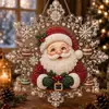 Nuevo colgante de pintura de diamantes de copo de nieve navideño transfronterizo, colgante de decoración DIY hecho a mano para puerta y pared para padres e hijos para Amazon