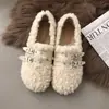 Zapatos peludos de diseño único, con suela gruesa, que aumentan la altura, para otoño e invierno, nuevo estilo 2026, forrados de felpa, cálidos y adecuados para mujeres embarazadas