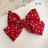 Pinza para el pelo roja con lazo para niños, pinza para el pelo de niñas, tocado infantil coreano, pinza para el pelo infantil, accesorios para el pelo de niños