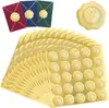 Venta Directa de Fábrica En Stock Oro Mate Plata Mate Estampado Pegatina Estampada Sobre Invitación Sello de Acero Cóncavo y Convexo Pegatina de Sellado Autoadhesiva
