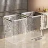 Inodoro de alta gama gran capacidad cubo nuevo lujo ligero 2025 cubo de basura doméstico dormitorio sala de estar cocina transparente