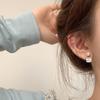 2026 Nuevos Exquisitos Pendientes de Perla tipo Cubo de Azúcar con Diamantes Completos para Mujer, Lujo Ligero, Diseño de Alta Gama, Pendientes de Moda y Versátiles