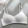 Íntimos Brillantes de Algodón Puro para Mujer, Push-Up, Anticaída, Soporte Lateral, Estilo Coreano Sencillo para Estudiante Universitaria, Sujetador sin Varillas