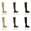 Botas vaqueras retro estilo western, nuevos estilos otoño/invierno, versátiles botas altas de montar hasta la rodilla, con suela gruesa, forradas de felpa, botas largas para otoño e invierno