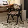 Silla de comedor estilo wabi-sabi, silla de uso doméstico de imitación madera, silla con respaldo de cojín suave estilo francés, silla para té de balcón, silla vintage Chandigarh