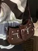 Bolsa Pequena Bolsa Feminina 2025 Verão Novo Estilo Bolsa Quadrada Pequena com Rebites Bolsa de Axila Feminina Bolsa de Ombro Transversal da Moda Fashion