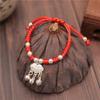 Pulsera tejida a mano con candado de longevidad del año de nacimiento para bebé, pulsera de cuerda roja anti-golpes segura para bebé, pulsera al por mayor