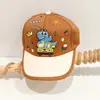 Boné de Baseball Infantil com Estampa de Dinossauro Desenho Animado para Meninos e Meninas, Viseira de Sol para Primavera e Verão com Aba Larga para Meninas Pequenas