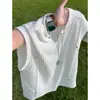 Chaleco Retro Americano de Cuello en V para Hombre Verano Patchwork Desconstruido Remache Sin Mangas Camiseta Chaleco Deportivo de Fitness Sudadera