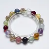 [Incrustaciones de Oro Arcoíris] Cristal Natural Negro Dorado Amarillo Super Torre Cristal Pulsera para Mujer Más Fácil de Combinar Pulsera Regalo Al por Mayor