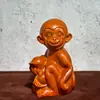 Ornamentos de Macaco de Ébano Esculpido Três-em-Um Macaco do Zodíaco Chinês Doze Macaco de Madeira Decoração para Casa Escritório Artesanato Presentes