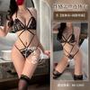 Lencería Sexy de Encaje Conjunto de Sujetador y Bragas de Tres Puntos Puro Deseo Lencería Sexy Estilo Abstinencia Juego de Cama